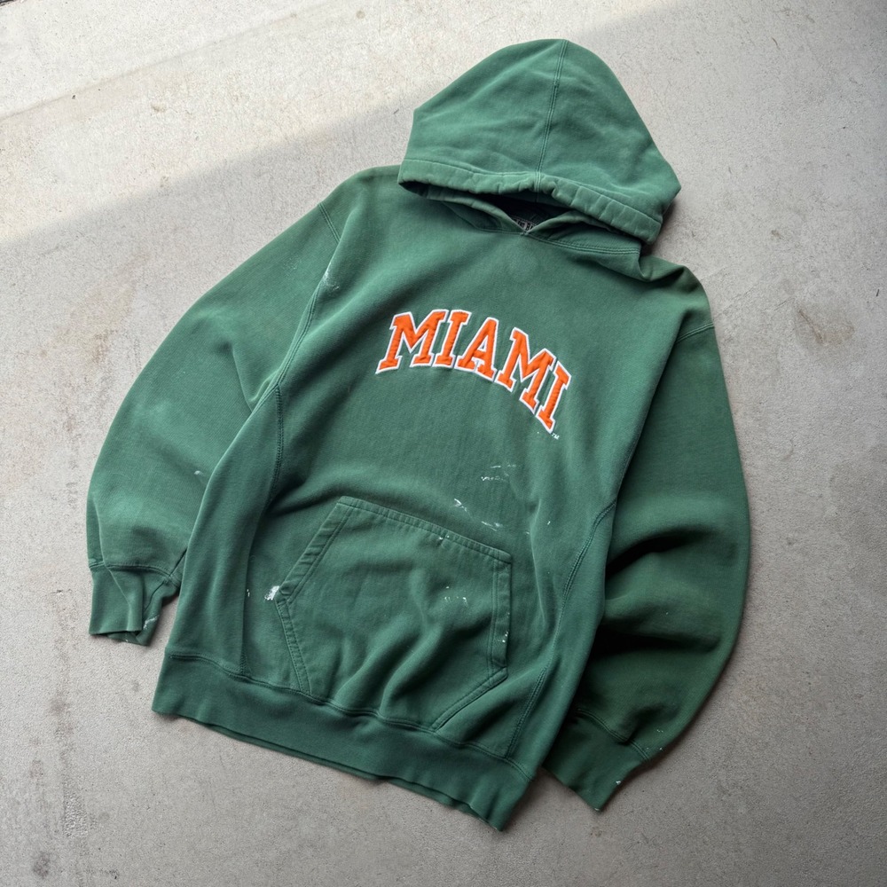 Y2K Mens Steve & Barrys Miami Hurricanes Hoodie Gorpcore Streetwear S/M